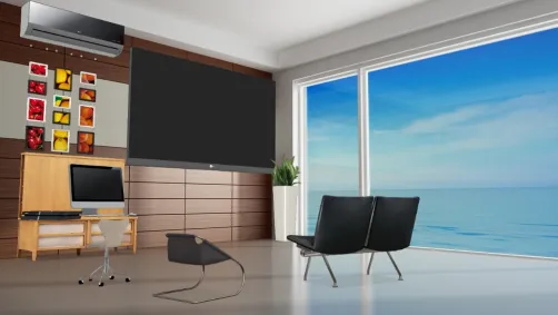 La sala cinema e giochi per tutte le età 
