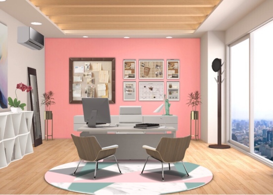 Pink office 🎀 Design Rendering