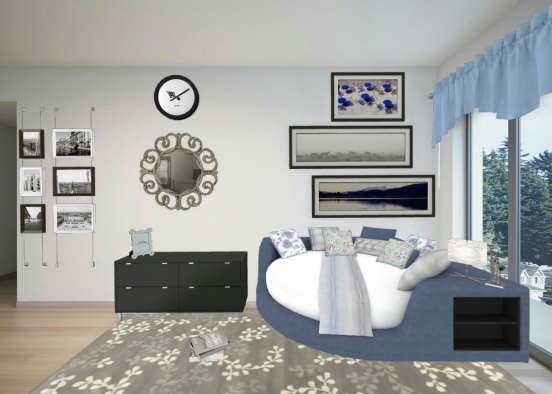 Blue and white room  Design Rendering