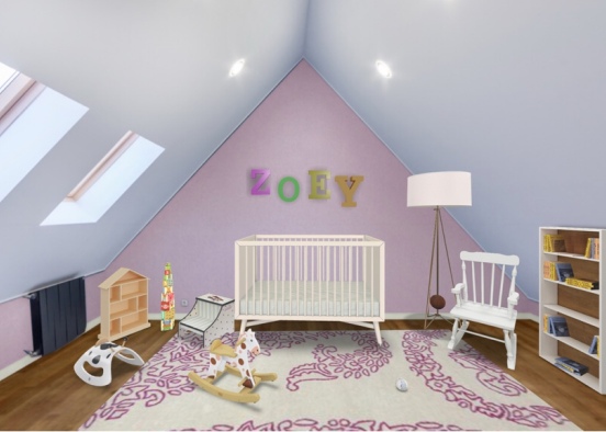 attic nursery  Design Rendering