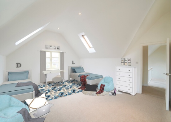 twin girls bedroom 💙 Design Rendering