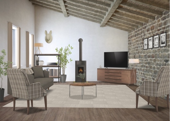 cosy living room Design Rendering