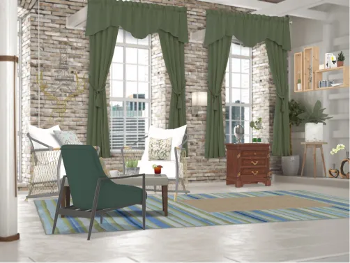 Cozy Sun room: Green white theme 😘🌅🌊