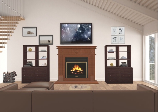 winter living room  Design Rendering