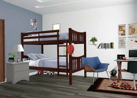 Cluster Sis-Little bro bedroom Design Rendering