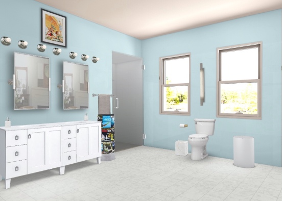 family bathroom Design Rendering