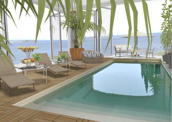 Beautifull terrace with pool Design Rendering