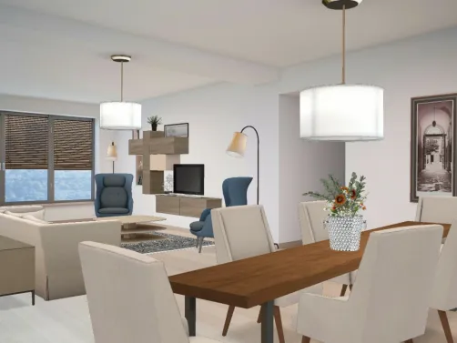 Living Room With Dining Area