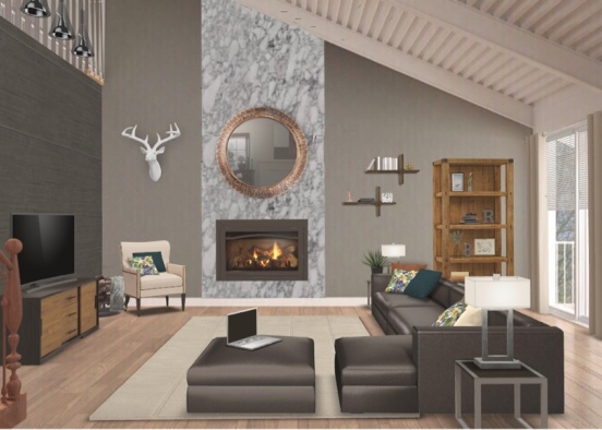 Cozy Autumn Living Room Design Rendering