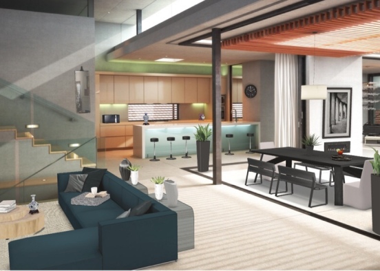 Indoor-Outdoor Living Space Design Rendering