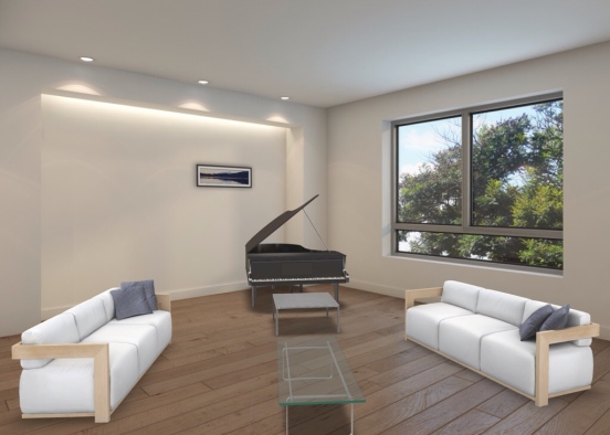 Piano & living room Design Rendering