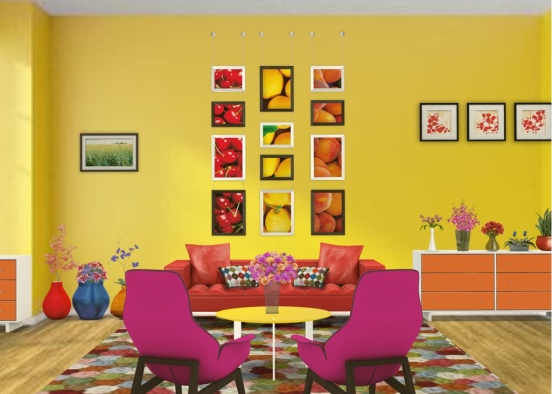 BRIGHT N’ BOLD (Bold colors competition room 1) Design Rendering