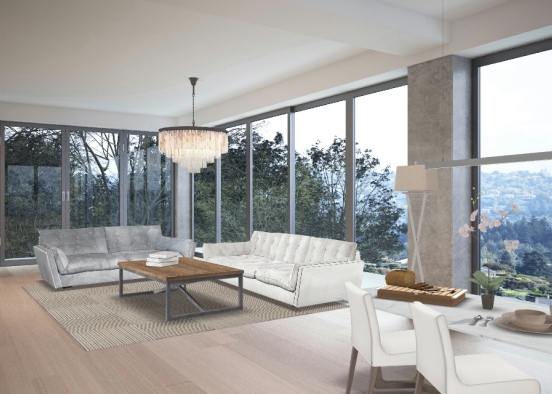 Cheerful View Luxury Living Area Design Rendering