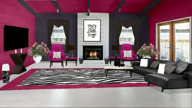 Pink zebra Design Rendering