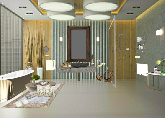 Interior bathroom Design Rendering
