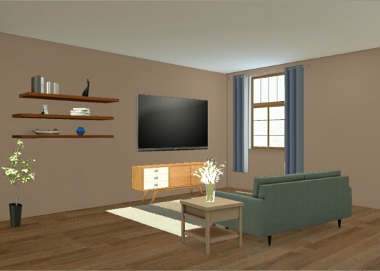 Sala de estar aconchegante Design Rendering