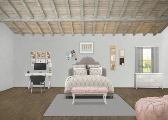 Gray bedroom Design Rendering