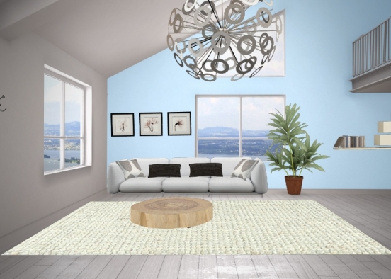 Sea living. Room Design Rendering