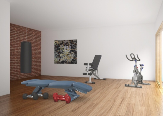Workout Gym Room Design Rendering
