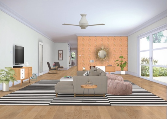 cute living room Design Rendering