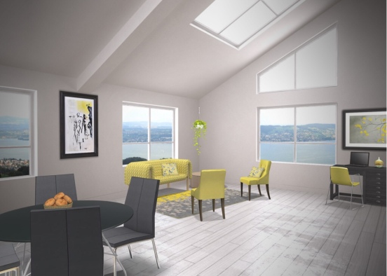 Black and yellow room Design Rendering
