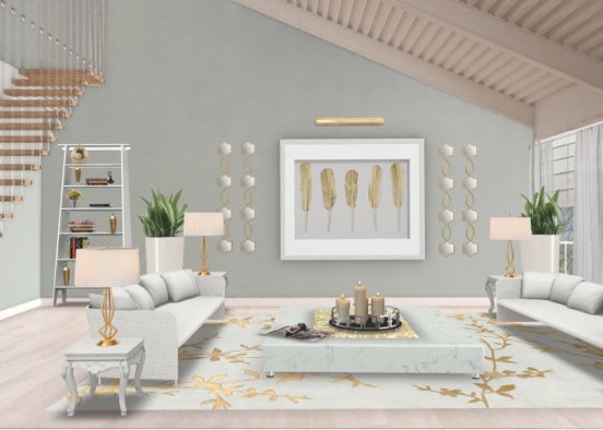 Elagant living room  Design Rendering
