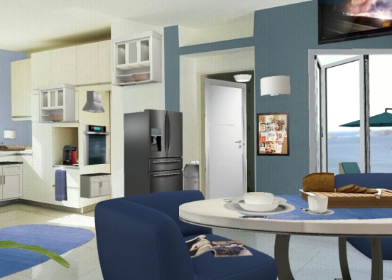 Kitchen by the. Sea Design Rendering