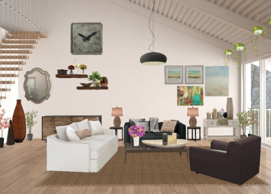 Cozy bright living room 🔆 Design Rendering