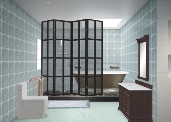 Bluo bathroom Design Rendering