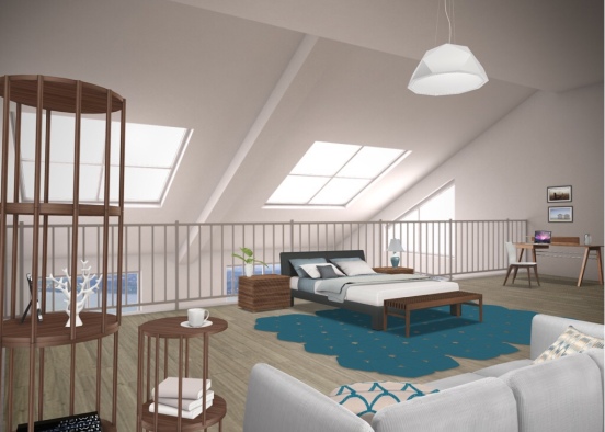 Loft Bedroom Design Rendering