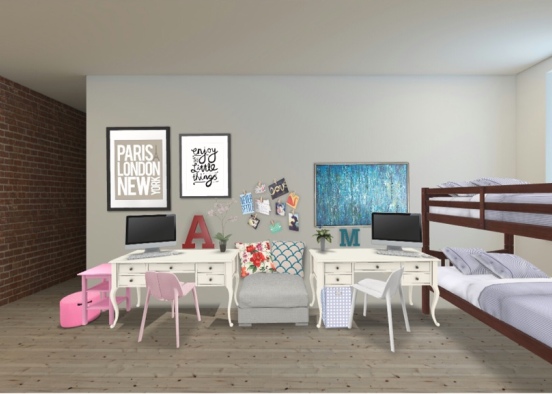 Two Girls In a Room Design Rendering