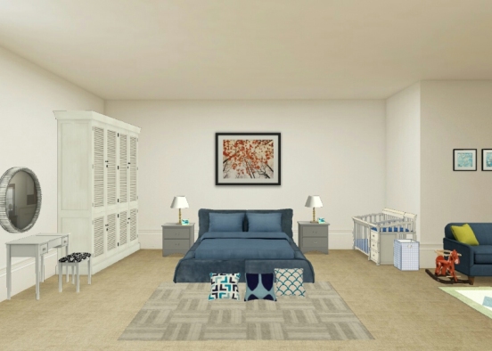 Dad's, mom's and son's bedroom Design Rendering