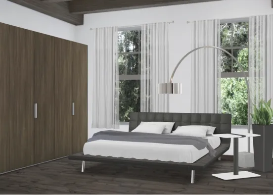 simple dark bedroom  Design Rendering