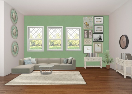 Foggy green living room Design Rendering