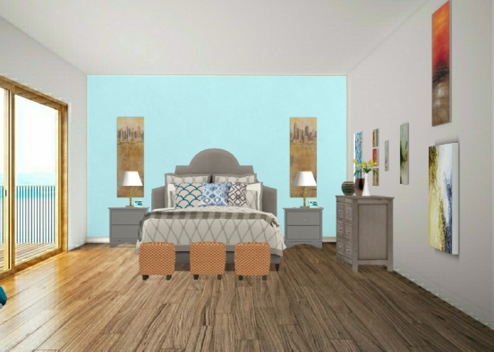 Pretty blue room Design Rendering