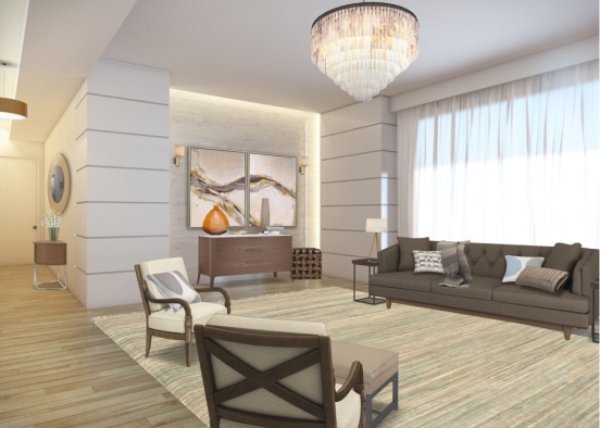 Fresh and calm living Design Rendering