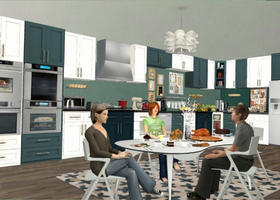 Kuhinja u boji Design Rendering