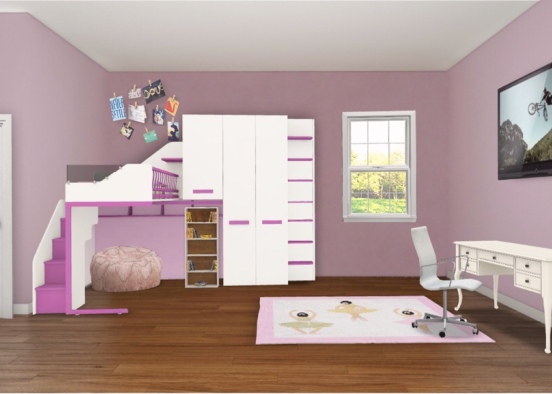 Really cute kids room for daughter Design Rendering