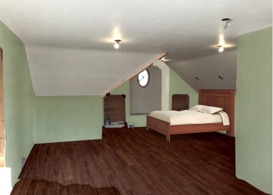 Penthouse bed side green and floor bed 2 Design Rendering
