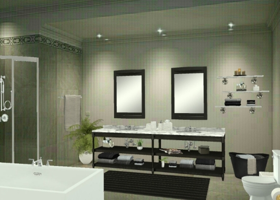 Neutral bathroom  Design Rendering