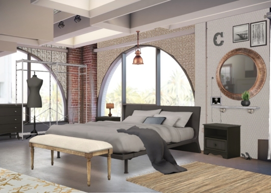 Rustic Modern Bedroom Design Rendering