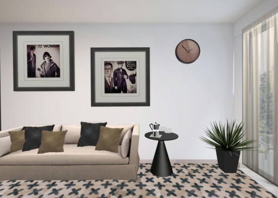 Vintage living room  Design Rendering