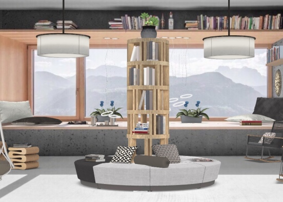 Private Library Design Rendering
