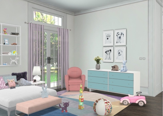 Little Girl bedroom Design Rendering