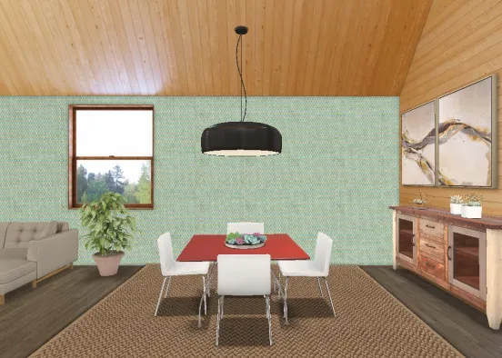 comedor rustico y moderno # modern and rustic dining room Design Rendering