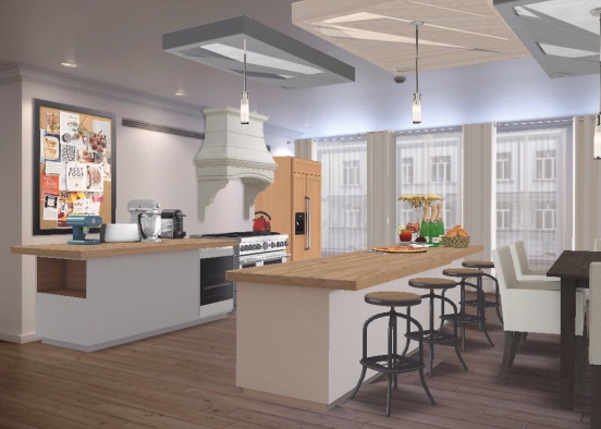 Luxury apartment kitchen Design Rendering