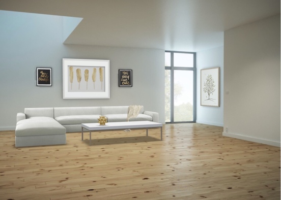 Gold living room Design Rendering