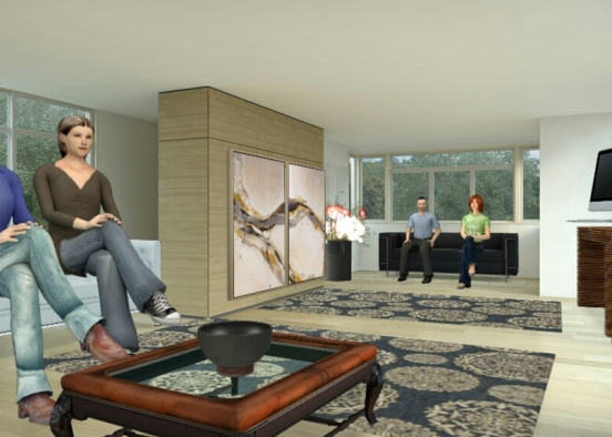 A beautifull livingroom designed by hina A.samad Design Rendering