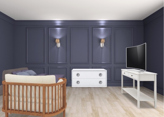 purple and white room Design Rendering