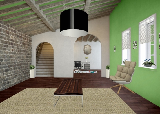 Living room/office  Design Rendering